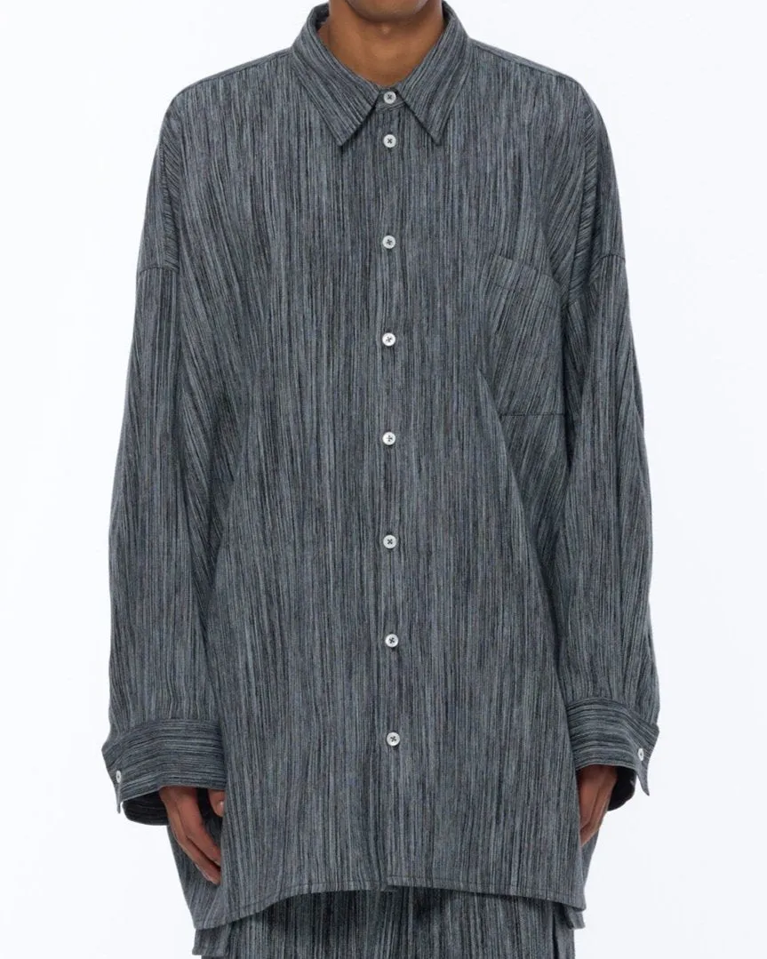The Oversized Shirt : Grey Chambray