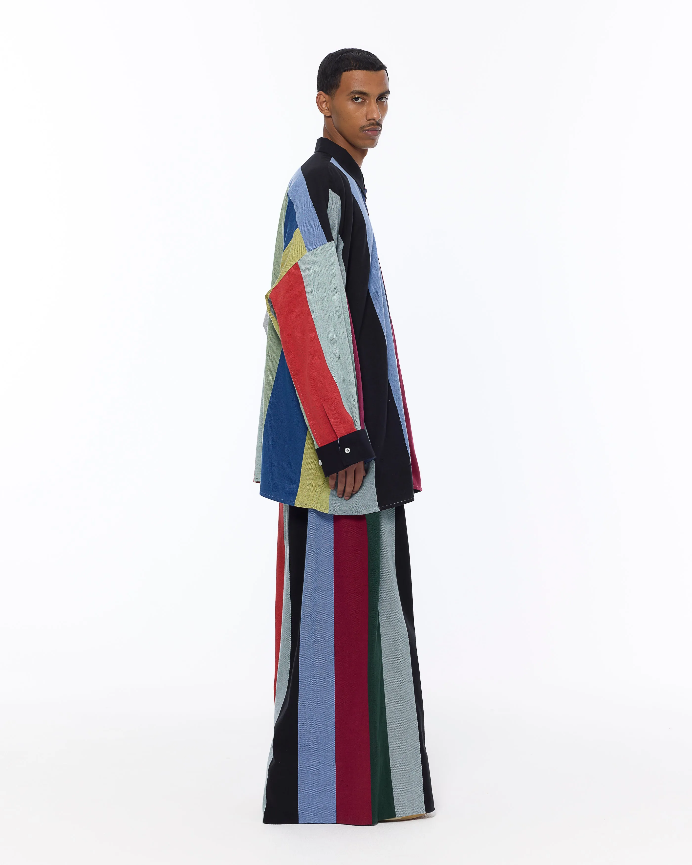 The Oversized Shirt : Multicolor Stripe