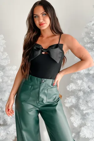 The World Awaits Bow Detail Bodysuit (Black) summer top
