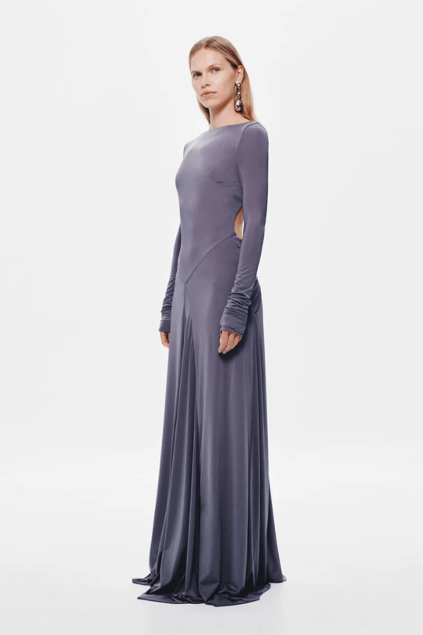 A Line Cut The 'Blake' Jersey Long Sleeve Dress Shark