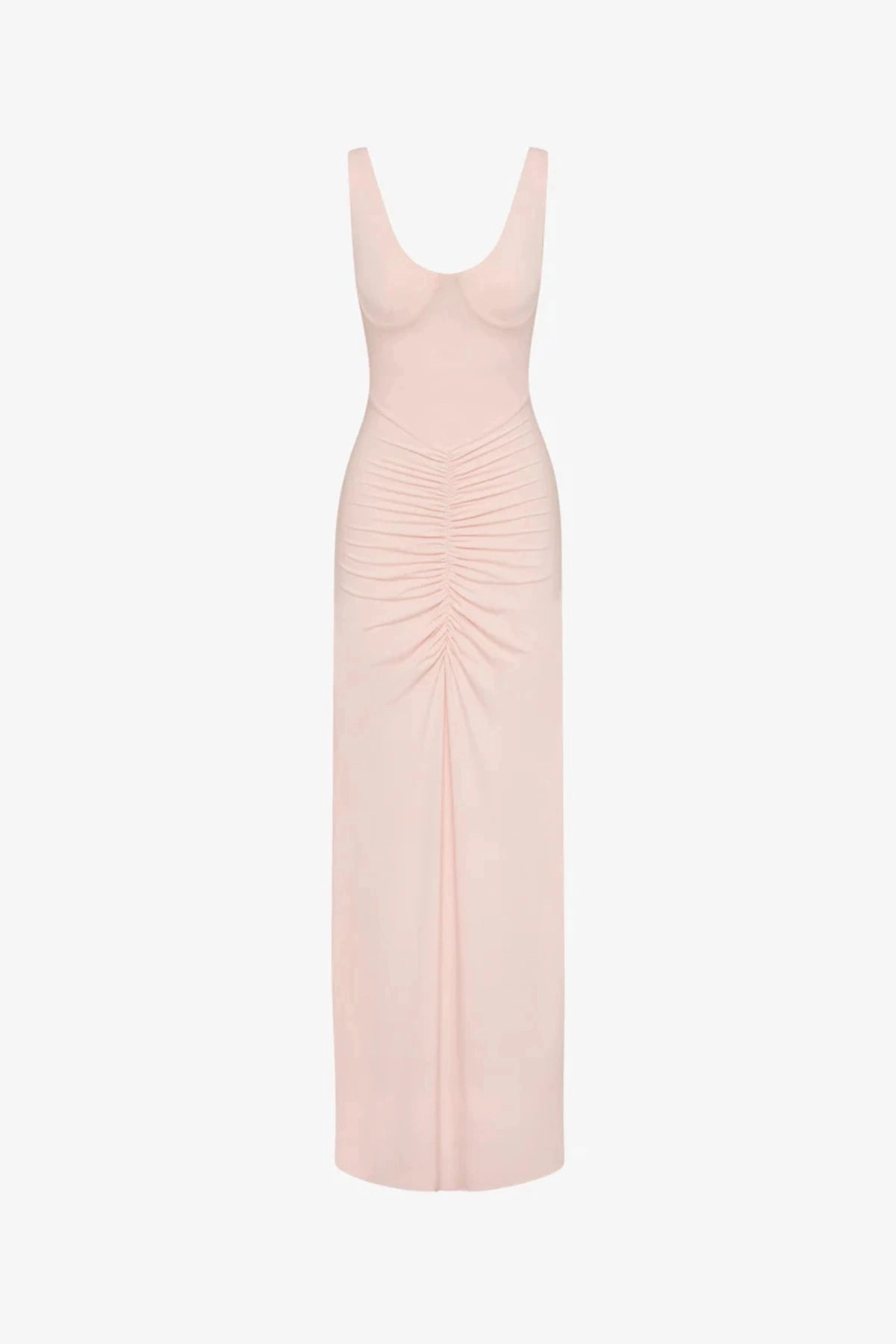 The 'Gisele' Jersey Dress Dusty Pink Polished and Elegant Lace Fine