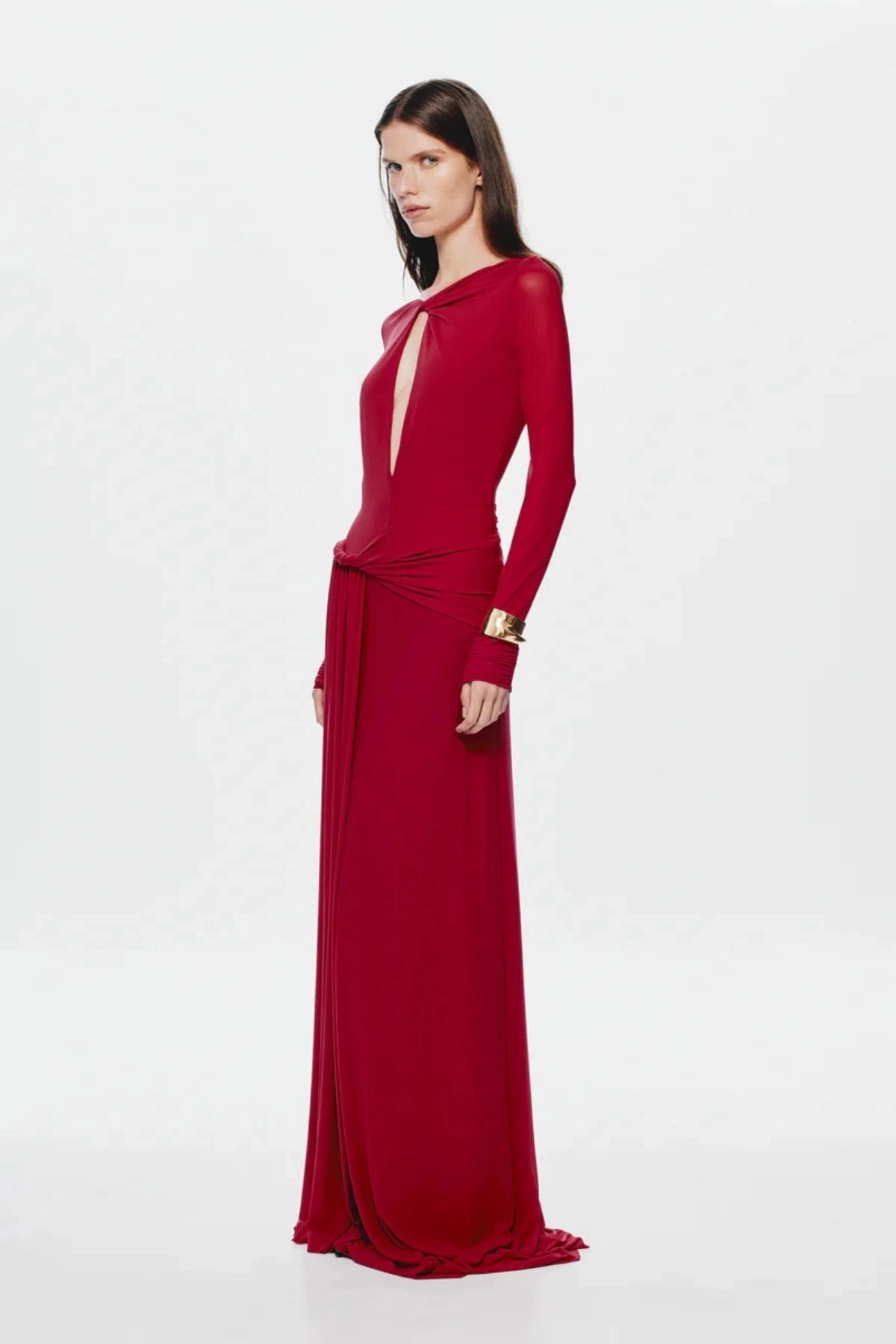 Bold Statement The 'Irina Long Sleeve Dress Cherry
