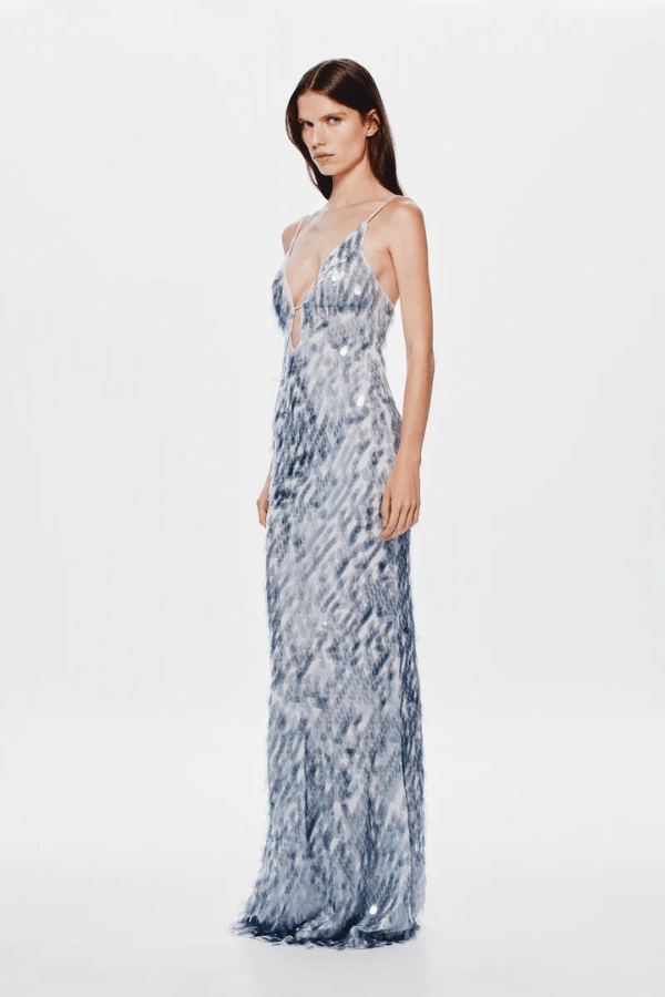 Trendy And Comfortable Pure Lines The 'Sapphire' Sequin Maxi Dress Dove Grey