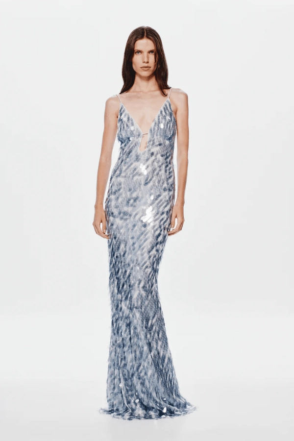 Perfectly Fit Look Moment Soft The 'Sapphire' Sequin Maxi Dress Dove Grey
