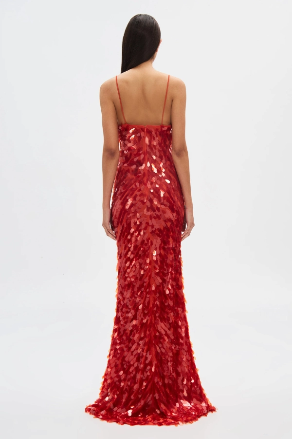 sweet moment The 'Sapphire' Sequin Maxi Dress Red