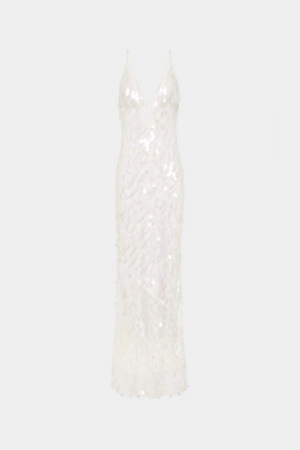 Layer Base The 'Sapphire Sequin Maxi Dress Ivory