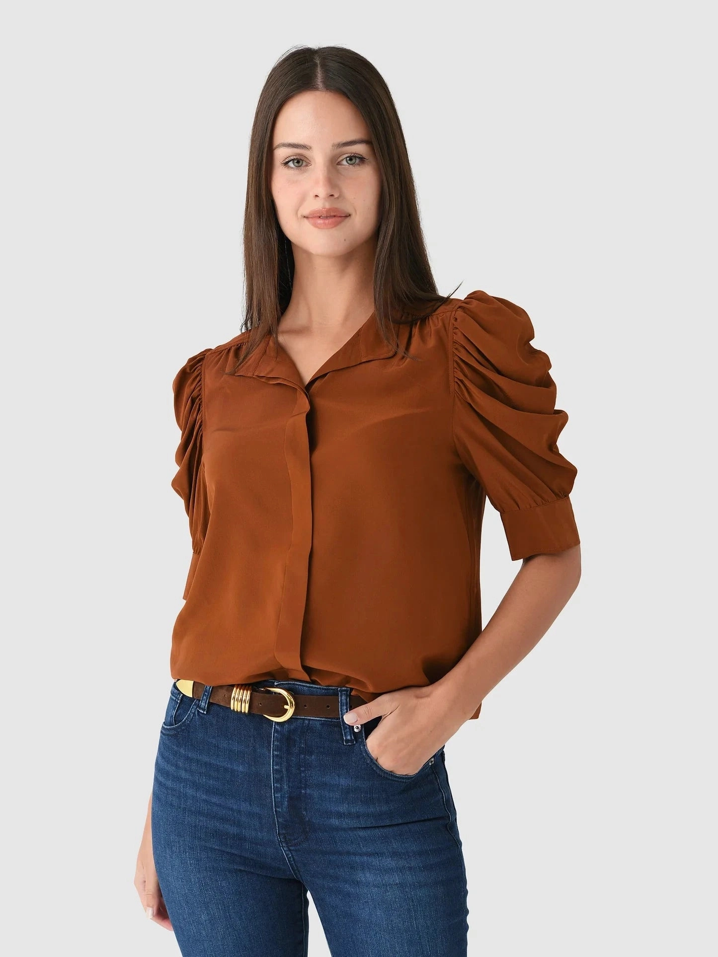 The Gillian Top Rust Thermal Regulating Fabric