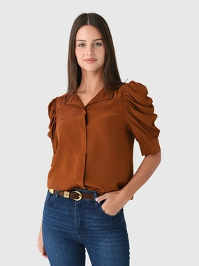 The Gillian Top Rust Thermal Regulating Fabric