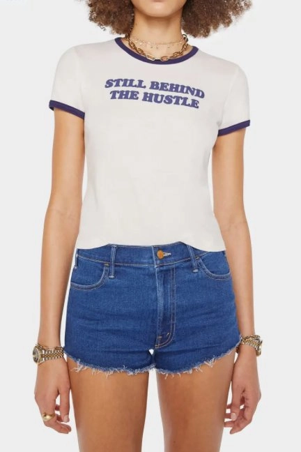 The Itty Bitty Ringer Still Behind The Hustle Ergonomic Shoulder Cut Weighted Hem