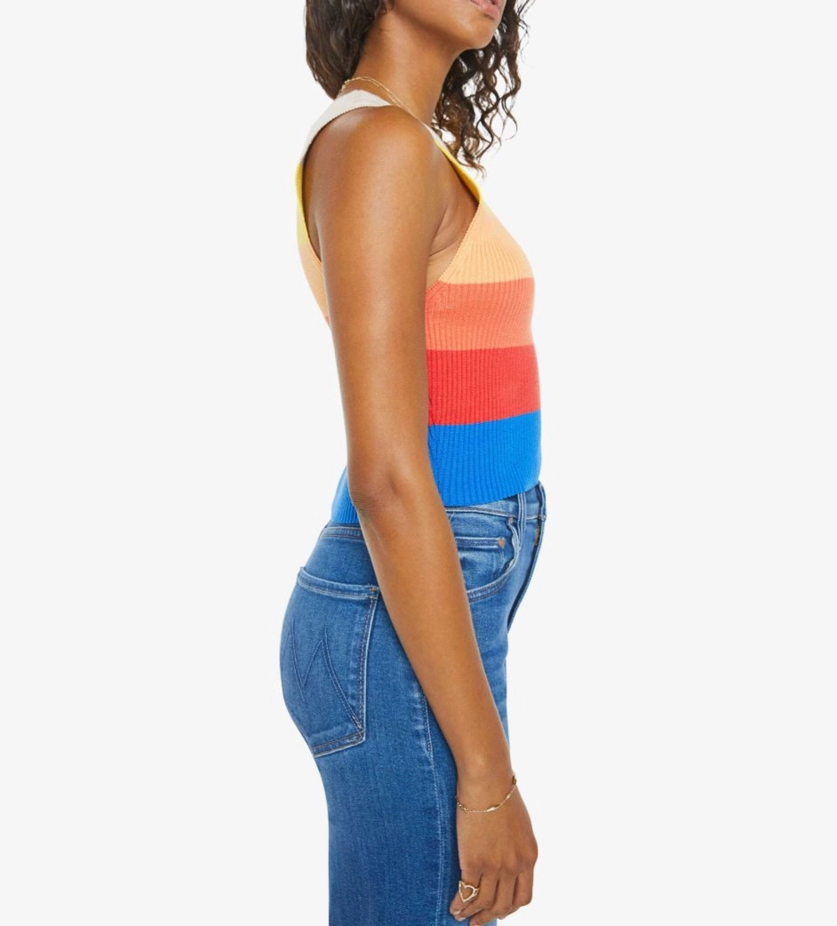 Silicone Print Detail HypoallergenicFabric The Round Neck Rib Tank Over The Horizon