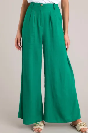 This Life Kelly Green Linen Blend Pants