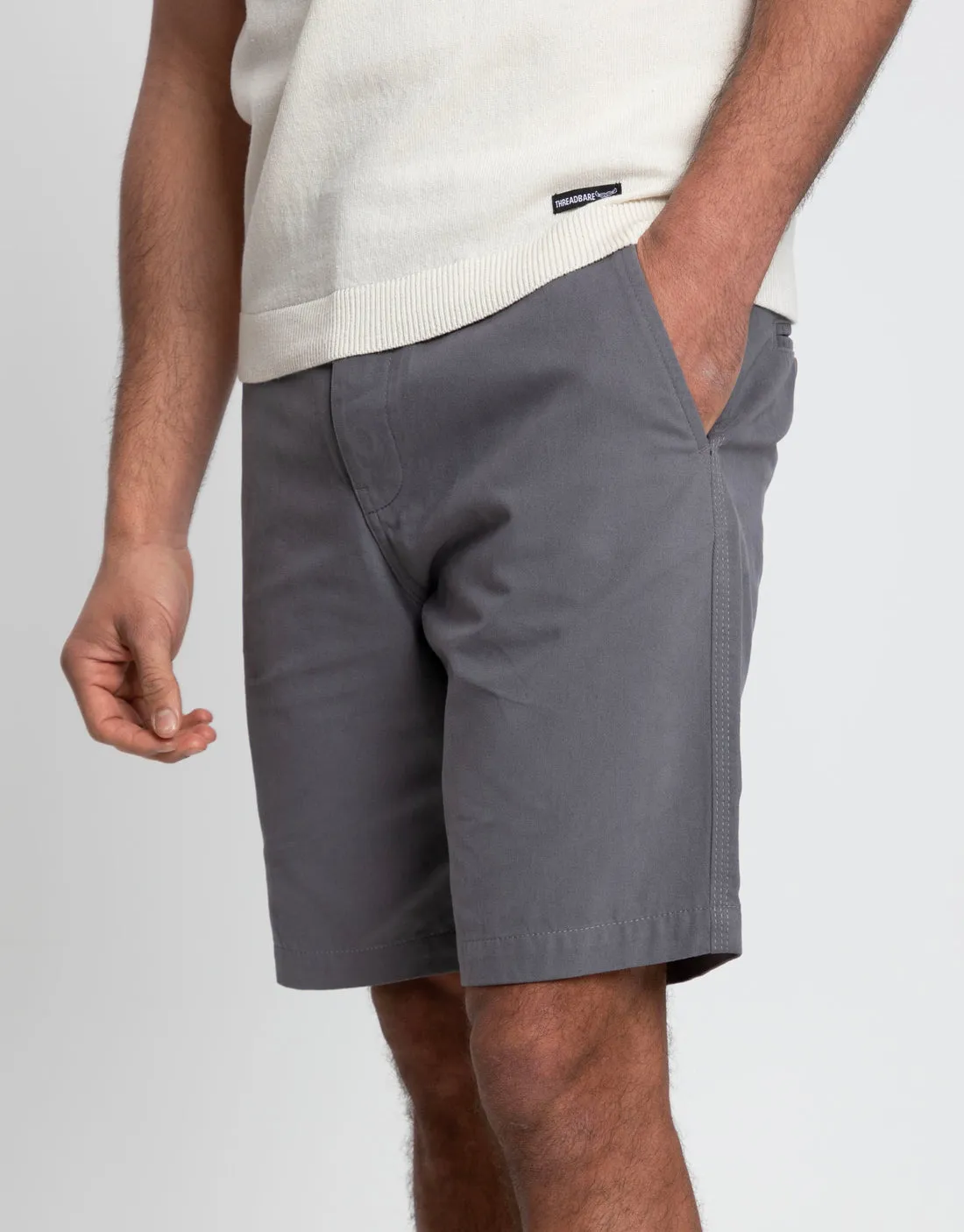 Threadbare Southsea Cotton Chino Shorts Slate - 850