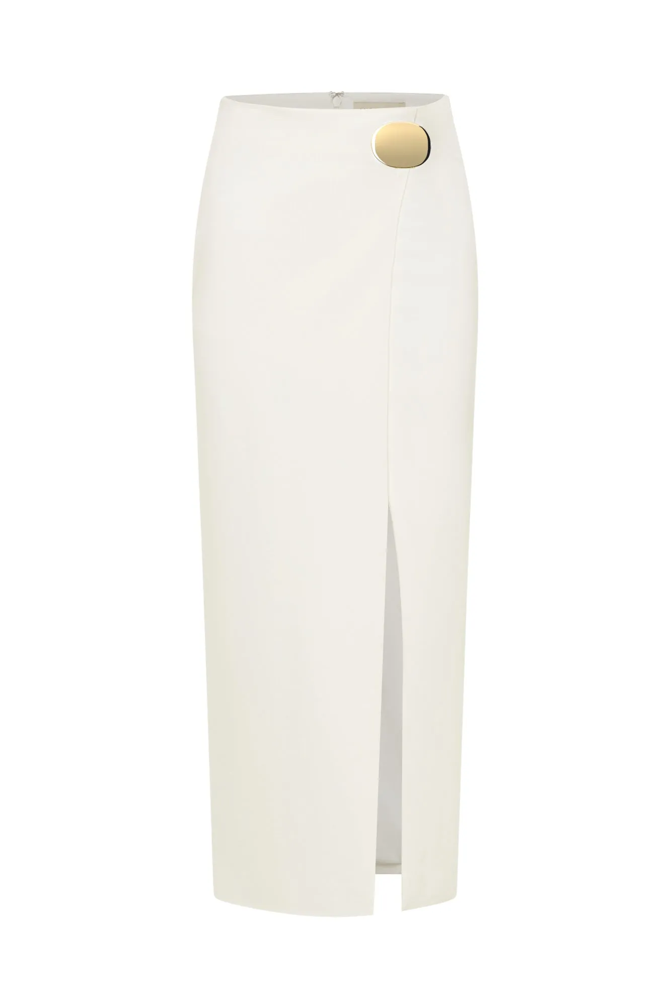 TIANA CROSSOVER MIDI SKIRT W BELT CLOSURE - SOLID MILK
