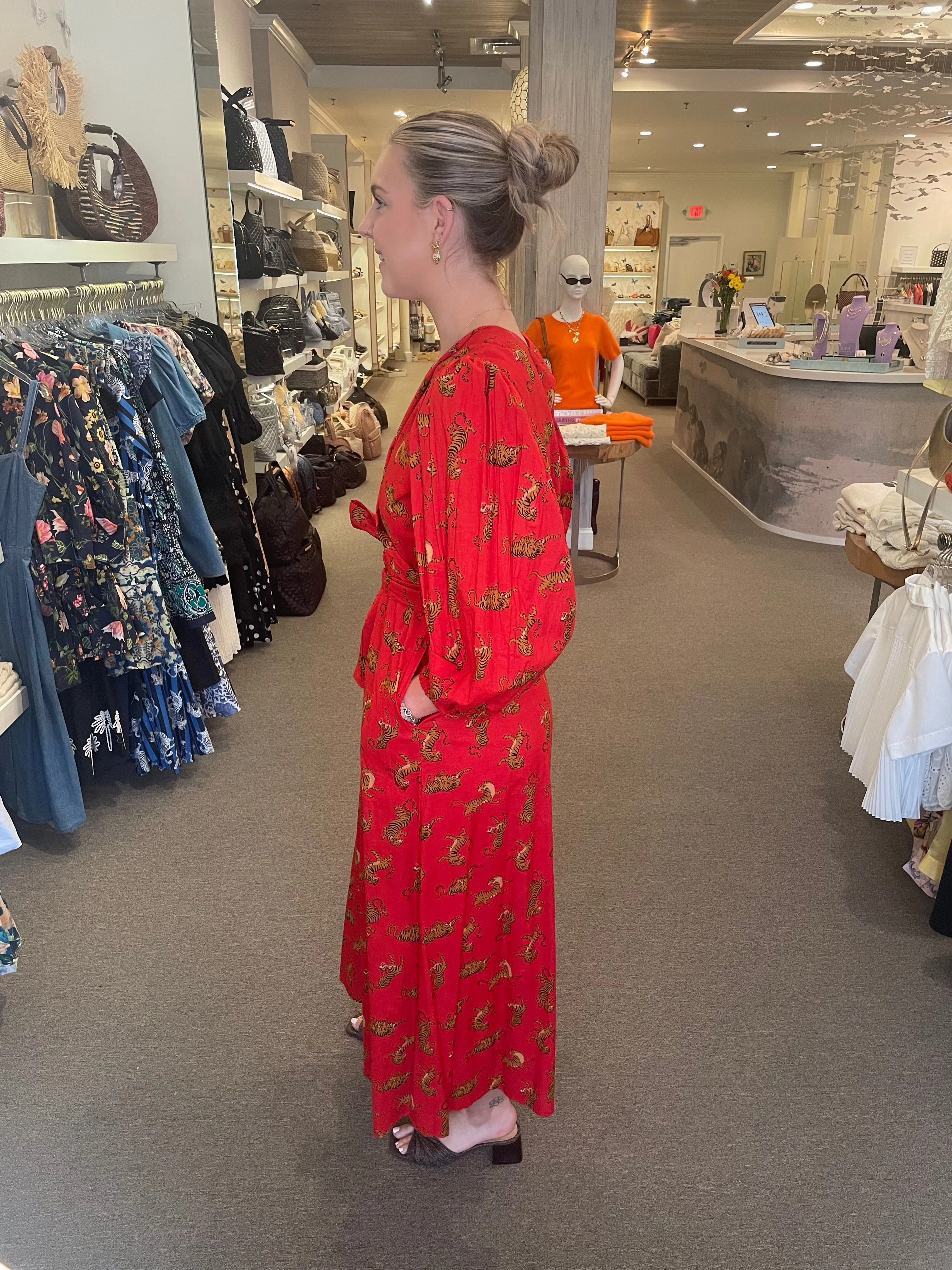 Casual Motion Monica Tiger Dress Red
