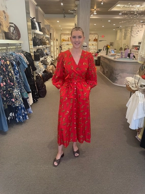 Monica Tiger Dress Red Soft Fabric Limited-Edition