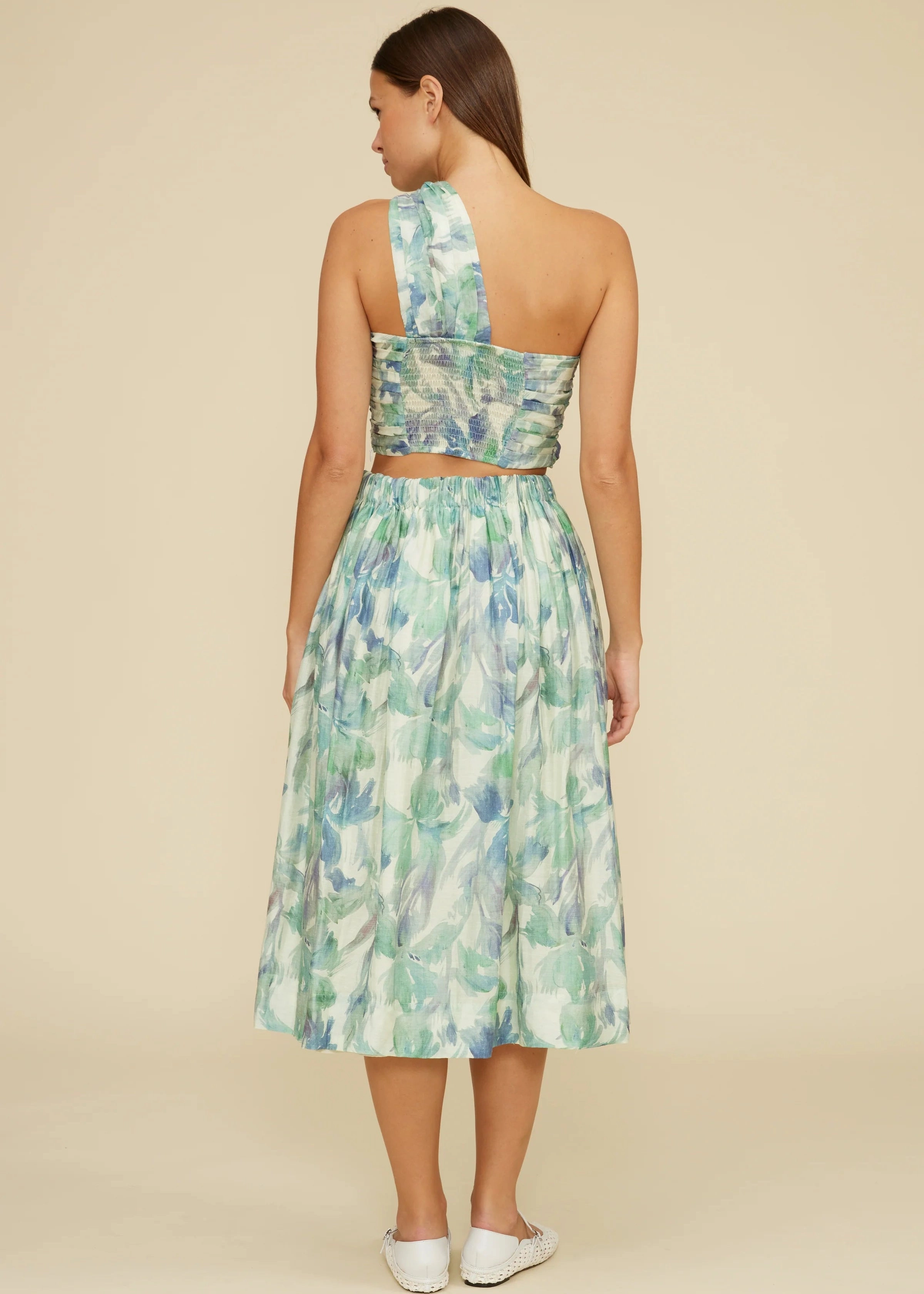 SOPHIA FLORAL MIDI SKIRT Eco Friendly Dye