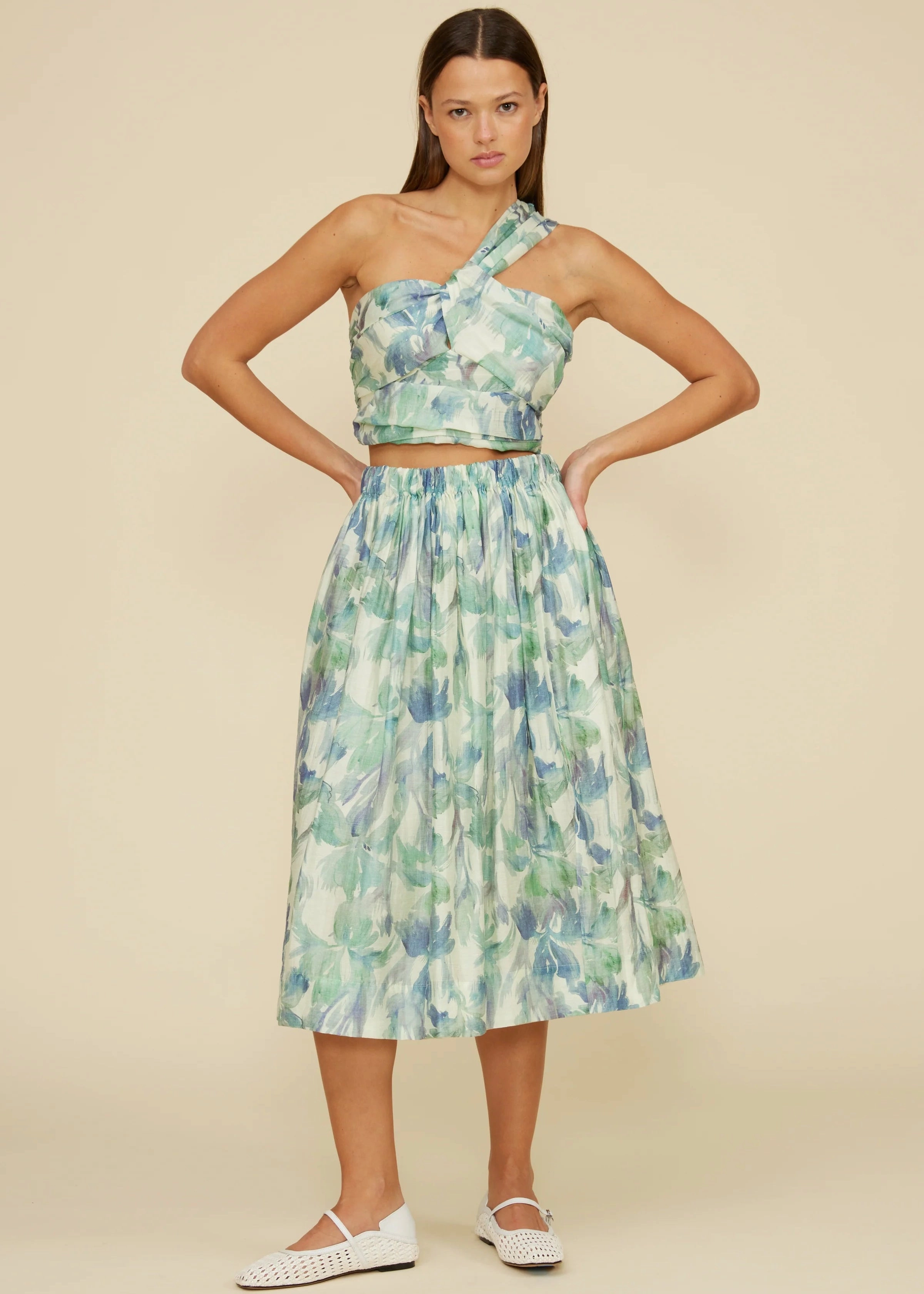 Breathable SOPHIA FLORAL MIDI SKIRT