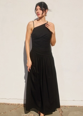ELLE DROP WAIST RUCHED MAXI DRESS Fashion-forward day dress