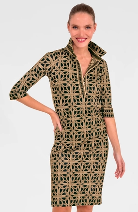 Coral Soft Daily Casual Gretchen Scott Everywhere Dress in Ring Toss Black