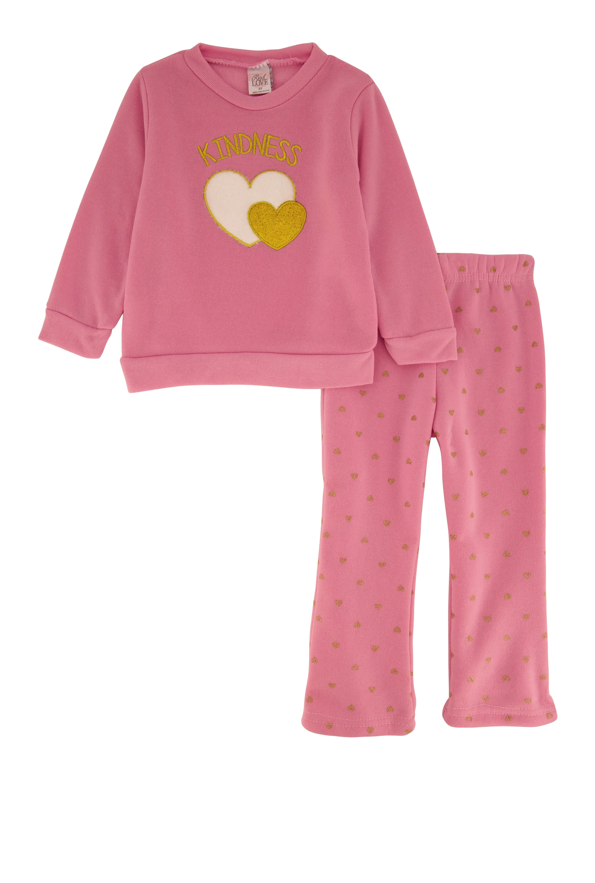 Toddler Girls Kindness Heart Graphic Sweatshirt and Sweatpants