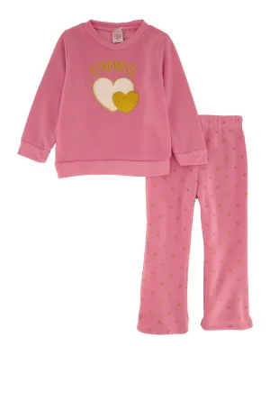 Toddler Girls Kindness Heart Graphic Sweatshirt and Sweatpants