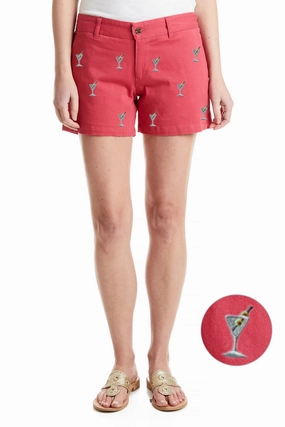 Relaxed Cut Soft touch finish Sailing Short Stretch Twill Hurricane Red with Martini