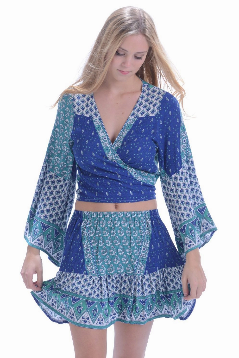Boho Set / Peacock Cozy Edge Two Tone Trim