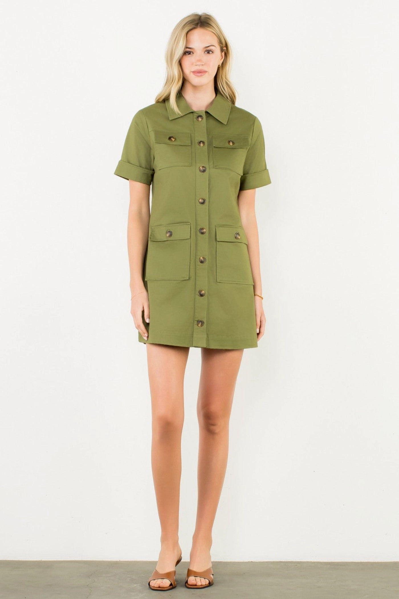 Sleek Tone Romantic dinner wear HANNAH UTILITY MINI DRESS