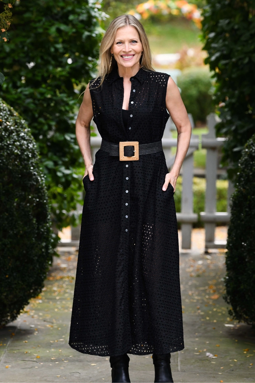 Feminine Tailoring Whitney Dress / Black Eyelet