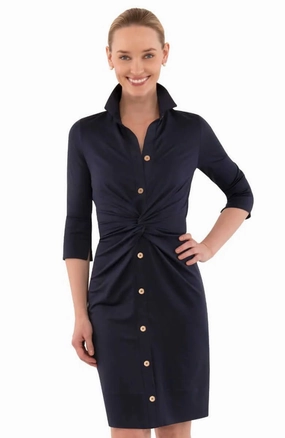 All Inclusive Gretchen Scott Twist & Shout Dress in Solid Navy