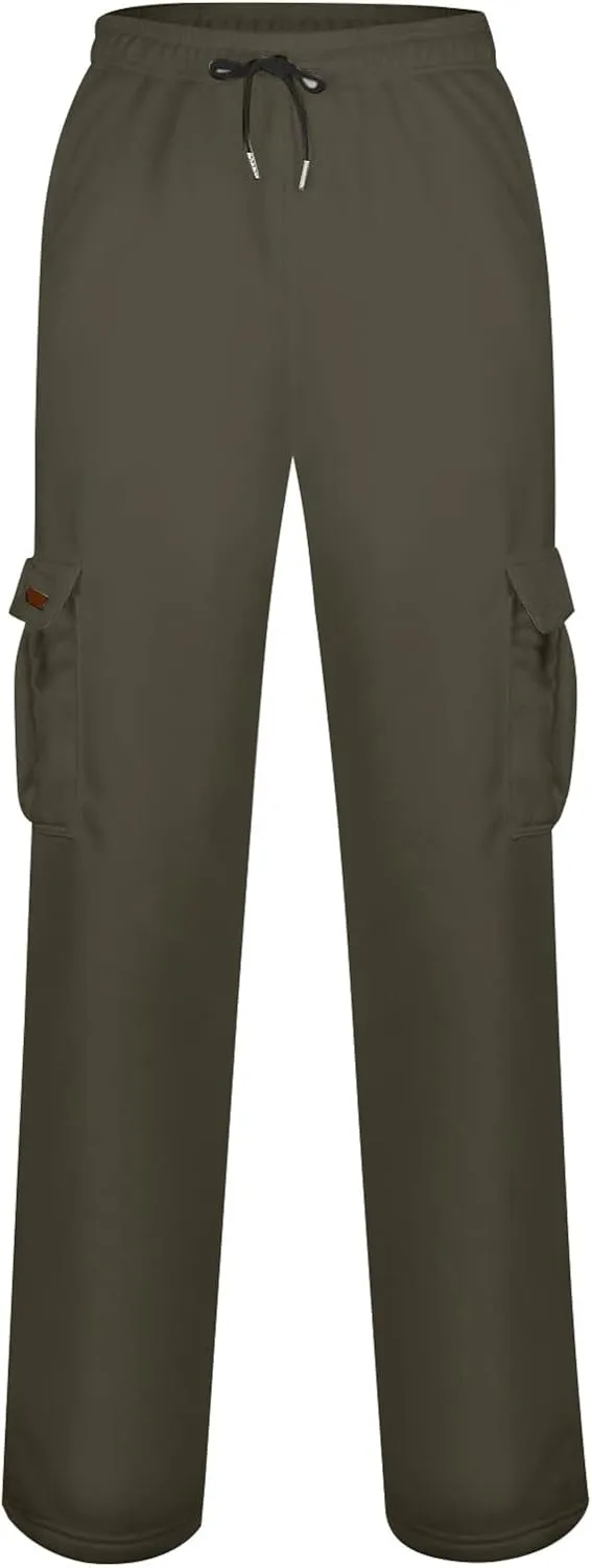Trousers for Men Mens Sweatpants with Multi Pocket Stretch Outdoor Drawstring Tapered Running Summer Fishing