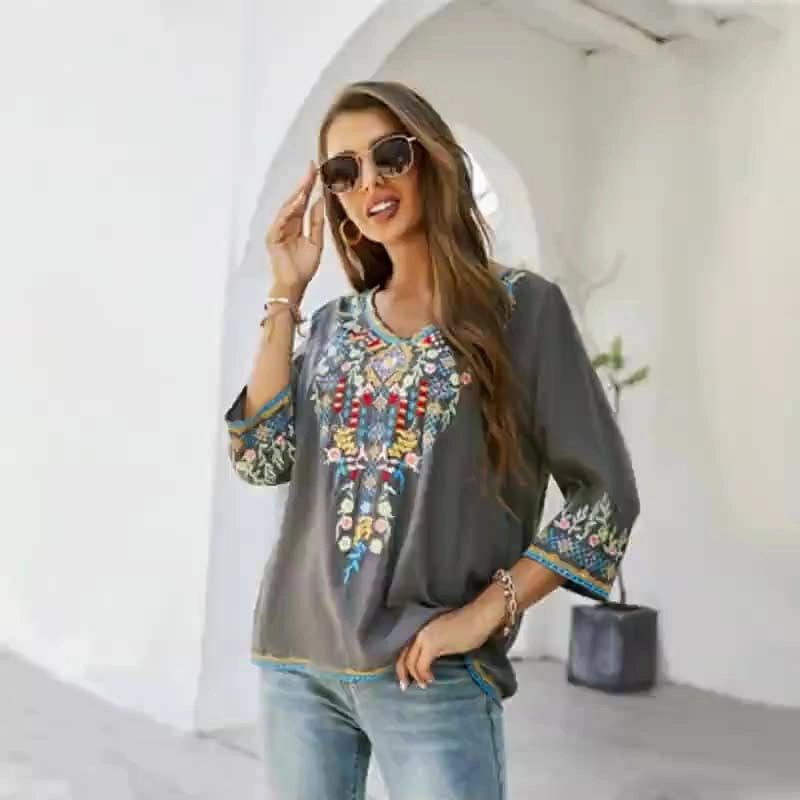 COTTON EMBROIDERED SHIRT_CWTBLL0816 SoftTouch AllDay Comfort