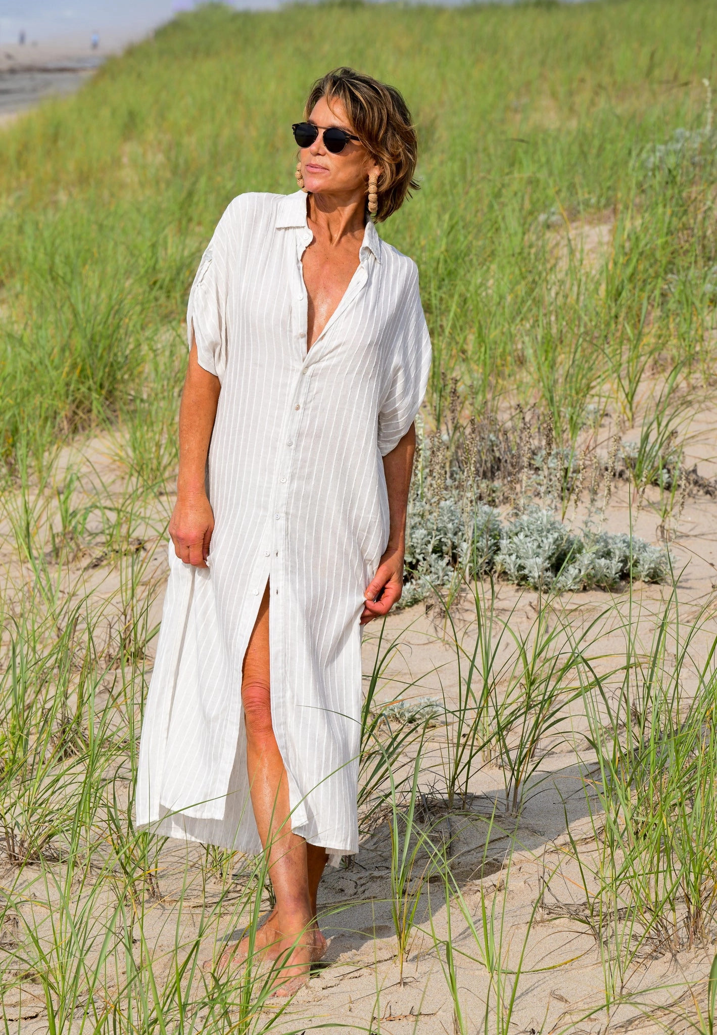 Tulum Dress / Cotton Stripe Chilly Day Comfort