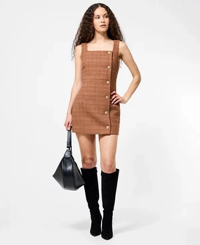 Classic knee-length dress Essential Piece TWEED SQUARE NECK MINI