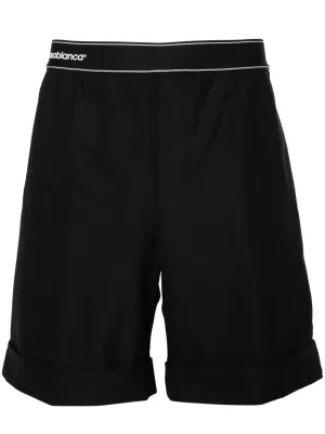 twill-weave tailored shorts
