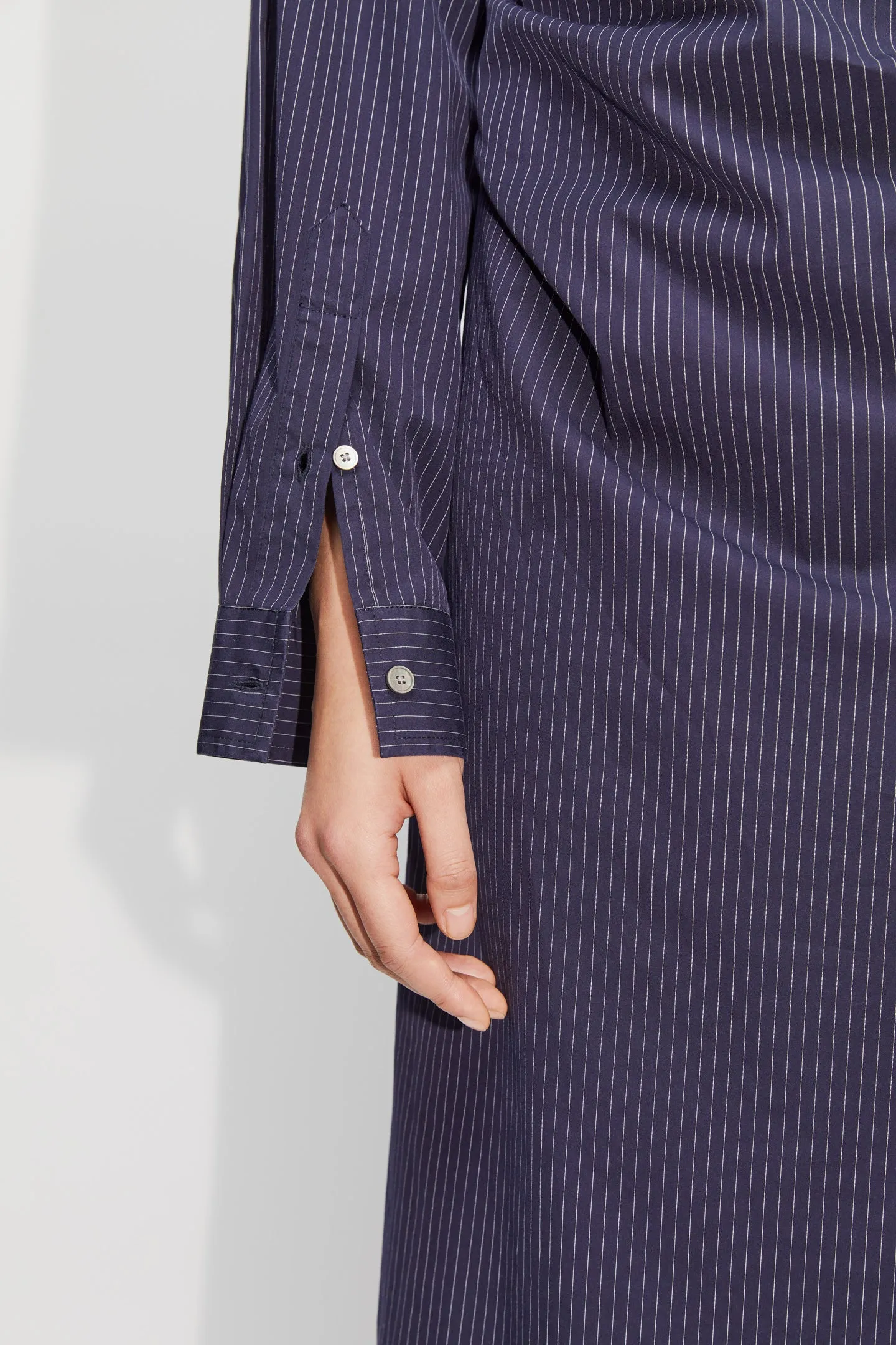 Twisted Pinstriped Dress