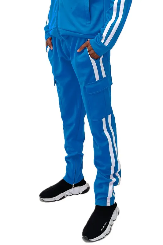 Two Stripe Cargo Pouch Track Pants - Big & Tall
