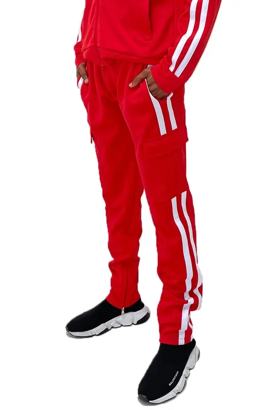 Two Stripe Cargo Pouch Track Pants - Big & Tall