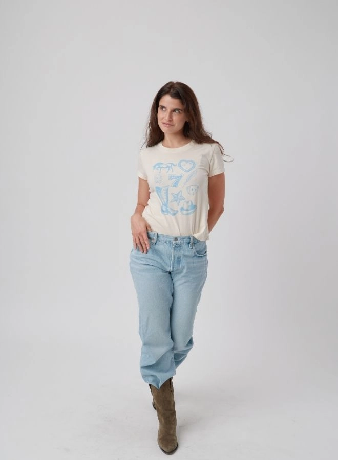 WESTERN SCENE TEE Subtle Texture Weave