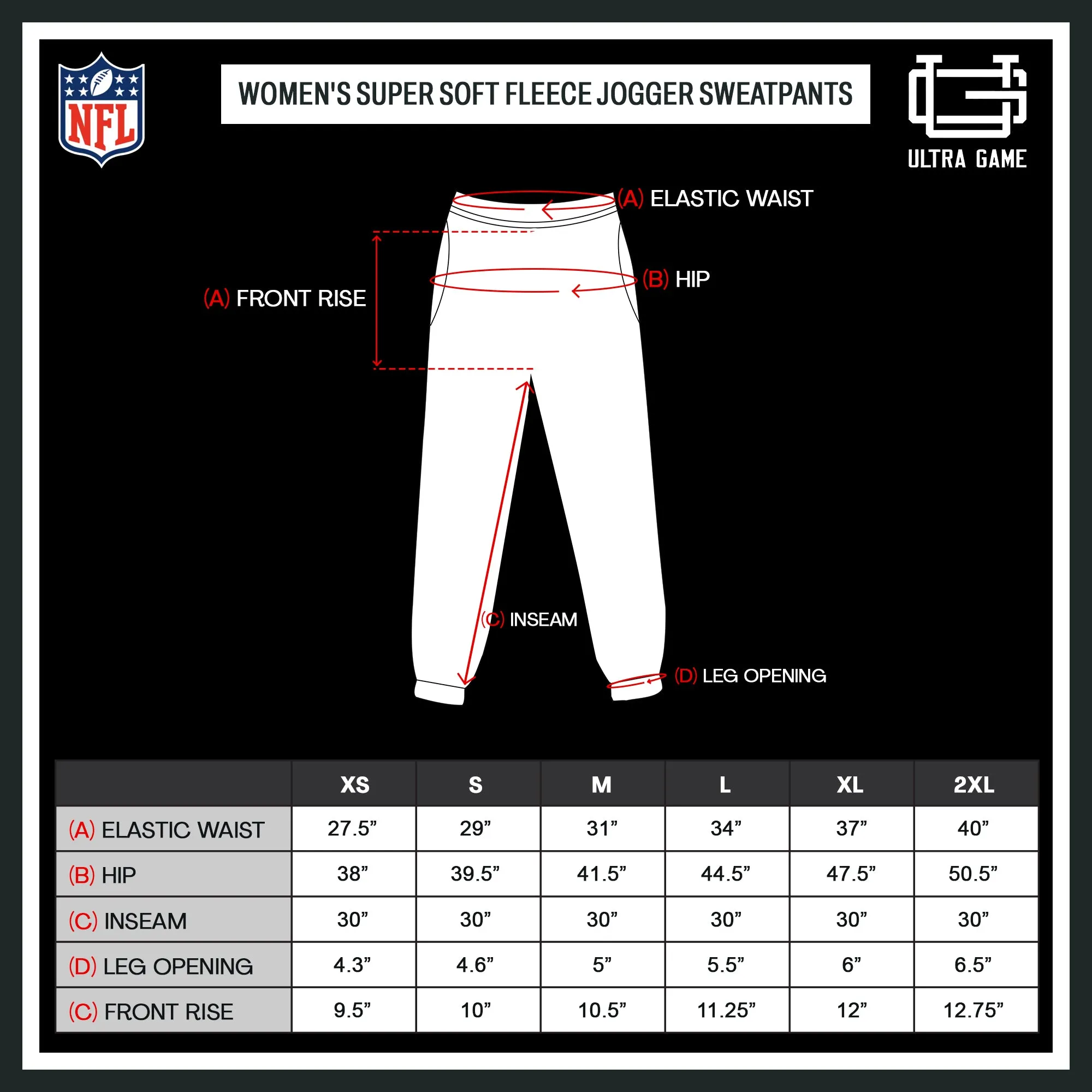 Ultra Game NFL Official Women's Super Soft Fleece Jogger Sweatpants, Baltimore Ravens|Baltimore Ravens
