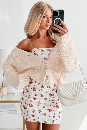 Everyday Fashion Soft & Still POL Oversized Chenille Cardigan (Powder Cream)