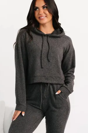 DualLayer Weave Now Feels Right Brushed Rib Hoodie (Charcoal)
