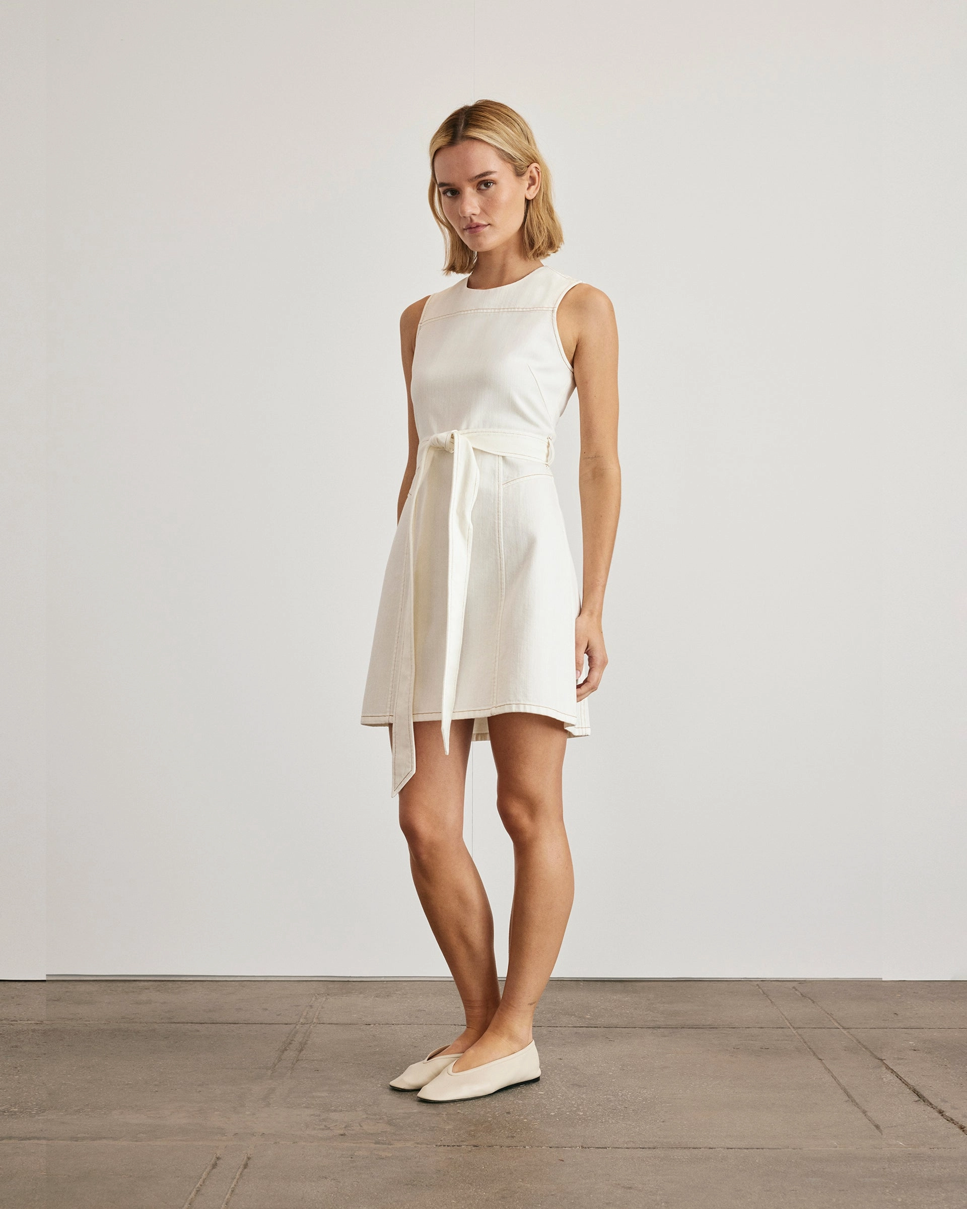 Claudia Dress LayeredHemline Striped-Pattern