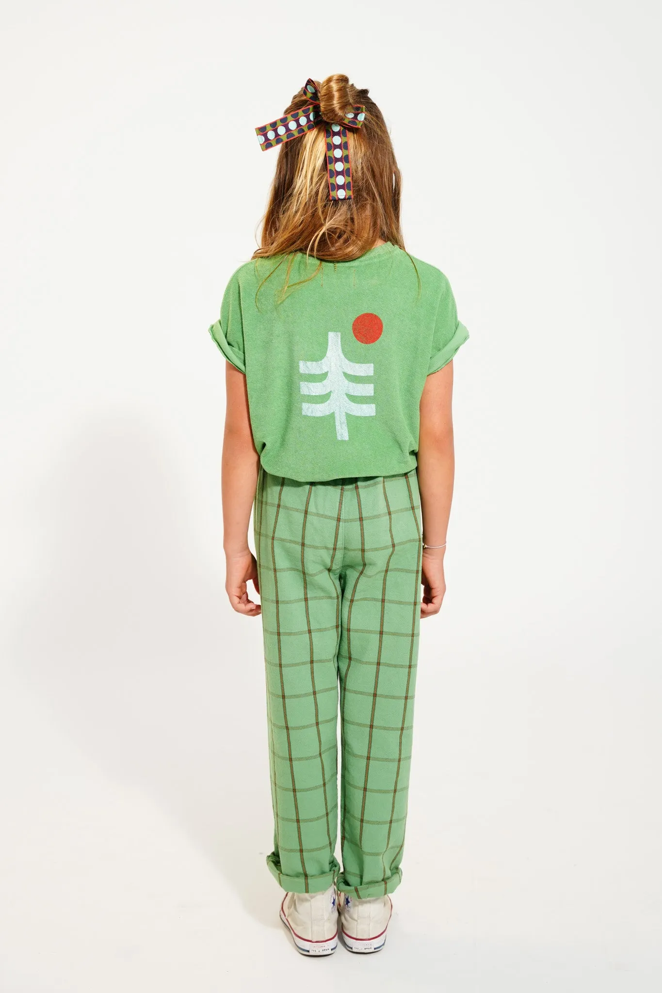 unisex trousers | green checkered
