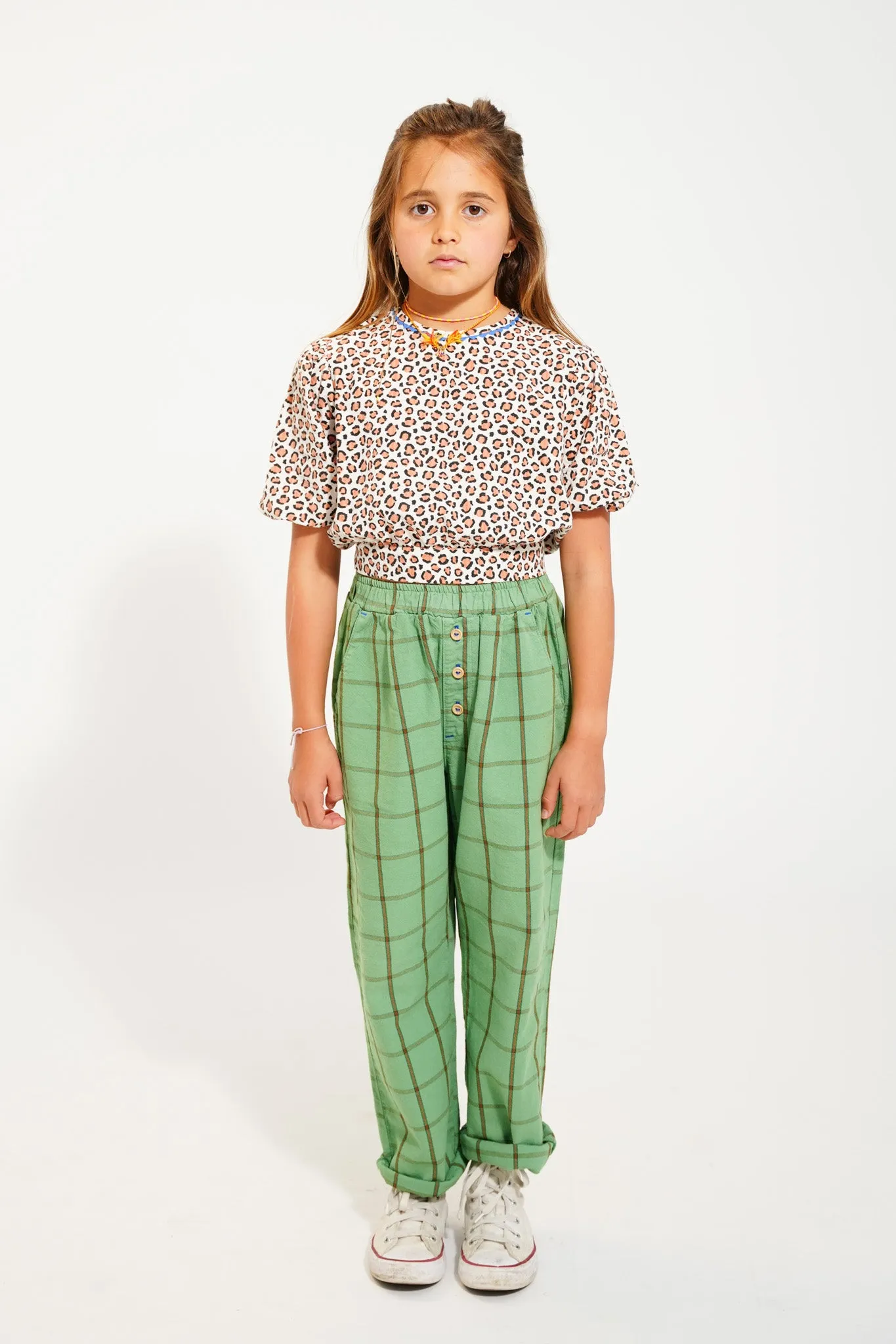unisex trousers | green checkered