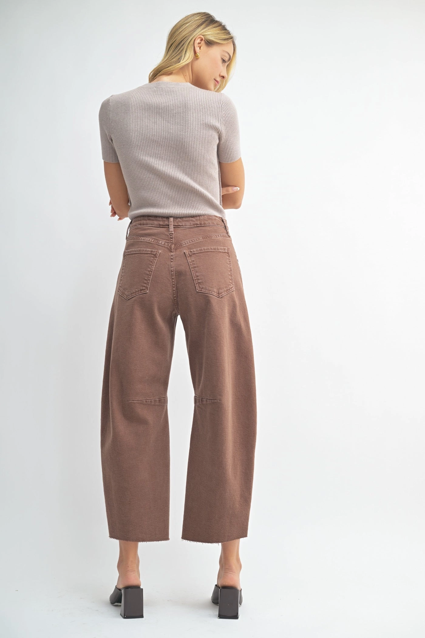 ARIANA ESPRESSO BARREL JEANS Core Item Unisex Wear Classic Professional Wear