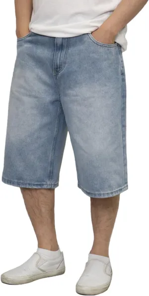 URBANJ Men's Baggy Jean Shorts Casual Loose Fit Carpenter Denim Shorts