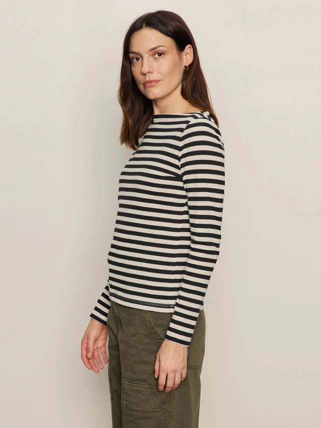 BOATNECK LONG SLEEVE TEE DoubleStitched Construction