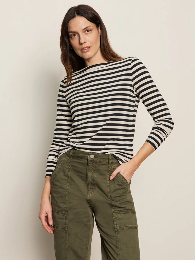 BOATNECK LONG SLEEVE TEE Odor Resistant Coating