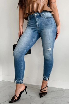 Trevina High Rise Skinny Ankle Kancan Jeans (Medium) AntiSlipGrip Adaptive Fit